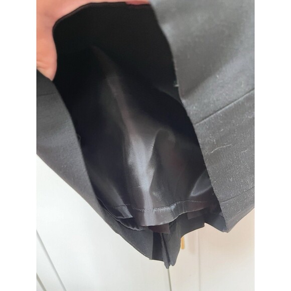 Ann Taylor LOFT Womens Sz 4 Pencil Skirt Solid Black Back Zip Pleated Slit - Picture 5 of 8